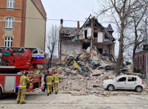 Katowice: wybuch gazu w kamienicy, budynek częściowo się zawalił