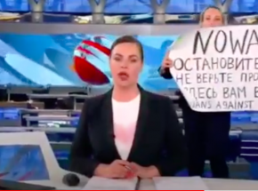 "Zatrzymaj wojnę" - protest pracownicy rosyjskiej telewizji