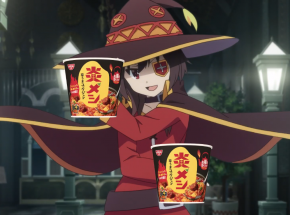 „Konosuba”: Megumin reklamuje danie firmy Nissin