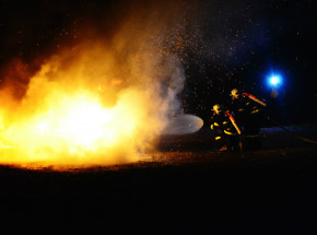 Pożar magazynu na Pomorzu