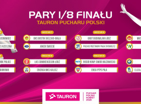 Siatkówka: poznaliśmy pary 1/8 finału TAURON Pucharu Polski
