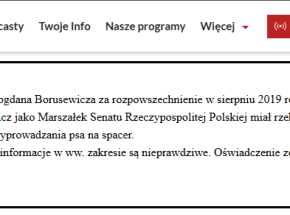 TVP przeprasza Bogdana Borusewicza za historię z psem. Finał sprawy sprzed siedmiu lat