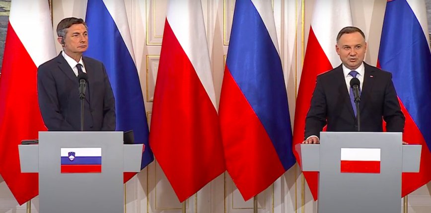 Rozmowa prezydenta Słowenii z Andrzejem Dudą w Belwederze