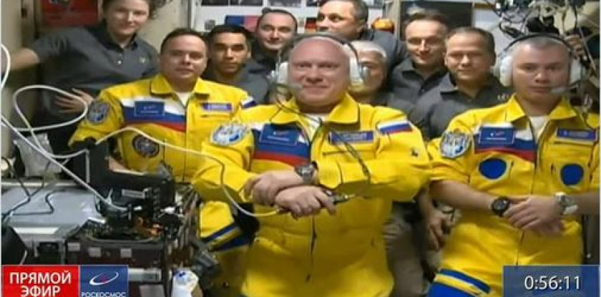 Rosyjscy kosmonauci przybyli na ISS w ukraińskich barwach narodowych