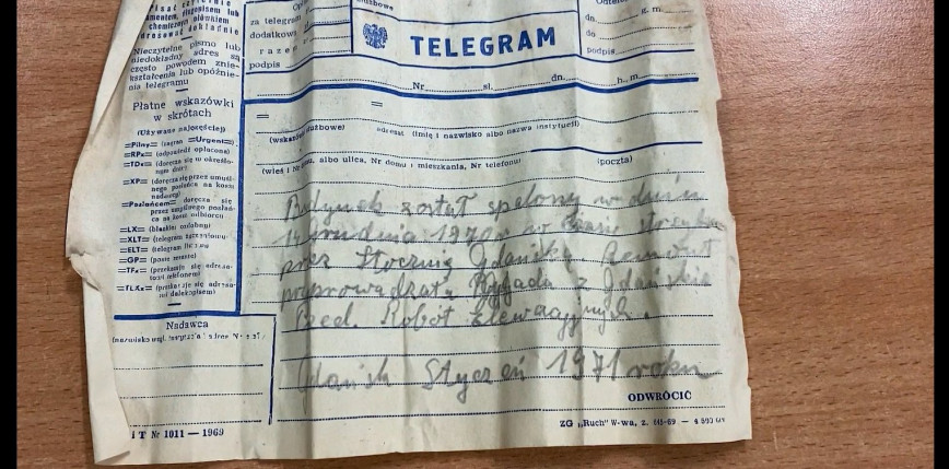 Grudzień '70 - znaleziono telegram w butelce