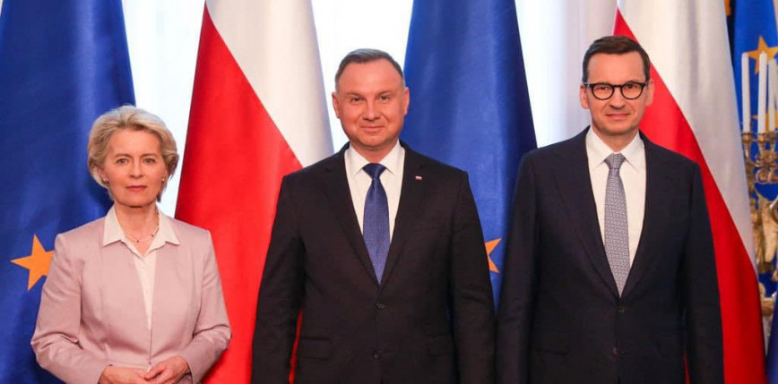 Konferencja von der Leyen, Morawieckiego i Dudy ws. KPO: „Pieniądze będą wypłacane, kiedy reformy i inwestycje zostaną dokonane”