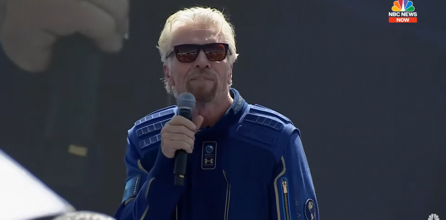 Richard Branson odbył lot na granicę przestrzeni kosmicznej