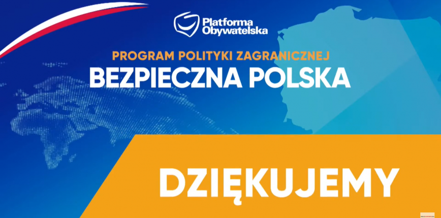 Platforma Obywatelska przedstawiła nową doktrynę polityki zagranicznej - "Bezpieczna Polska"