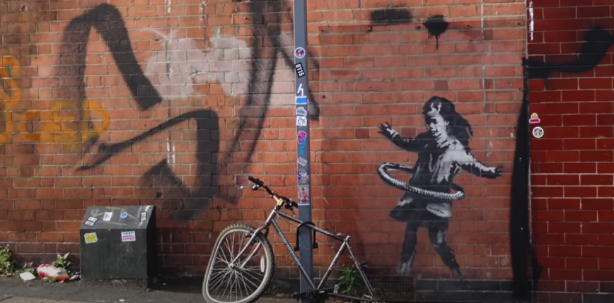 Mural Banksy'ego usunięty ze ściany w Nottingham