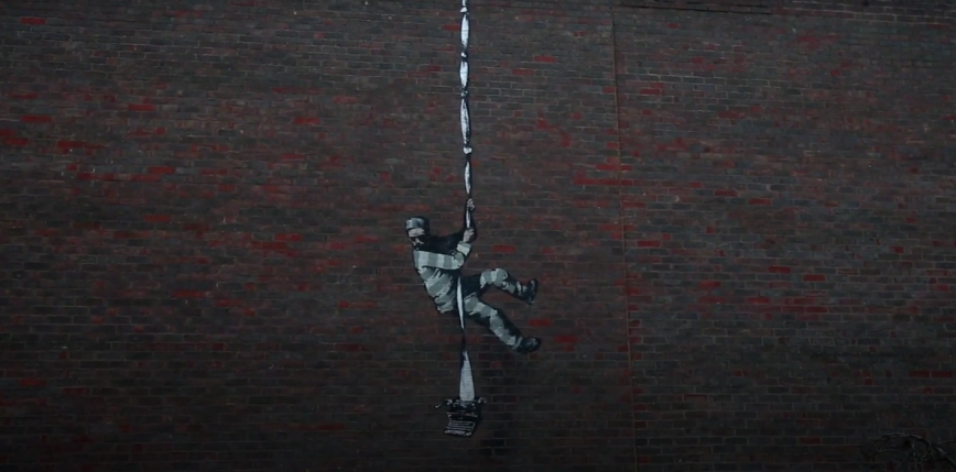 Więzienna grafika Banksy’ego została zniszczona